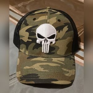 NWOT Camo/Black Marvel Punisher Hat.